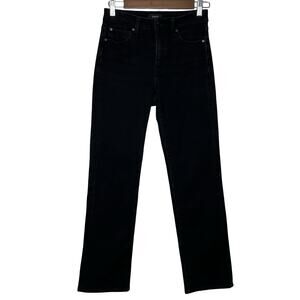 Quince Women Bella Stretch Relaxed Straight Jeans Charcoal Black Pants 25